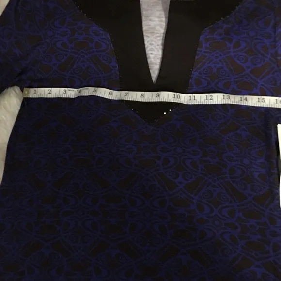 Karen Kane Tunic Blue Streak Banded Tunic - Picture 4 of 7